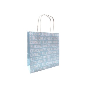 BOLSA FANTASIA 18x08x20 FELICITACIONES CELESTE